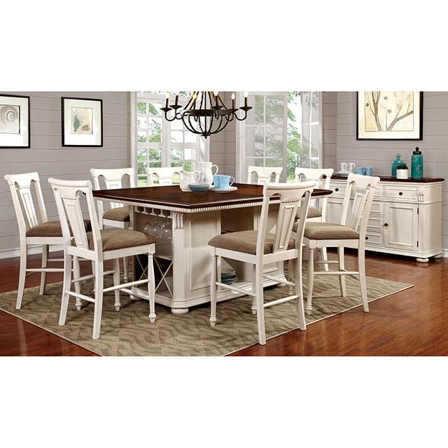 SABRINA Off White/Cherry Ctr.Ht. Chair, Cherry & White (2/CTN) - Time 2 Sleep (West Covina, CA)