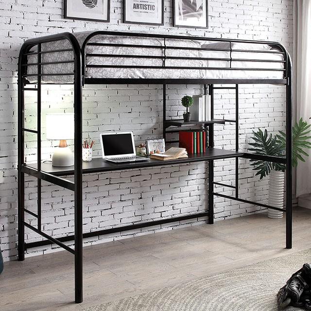 Opal Iii Black & Silver Twin Loft Bed - Time 2 Sleep (West Covina, CA)