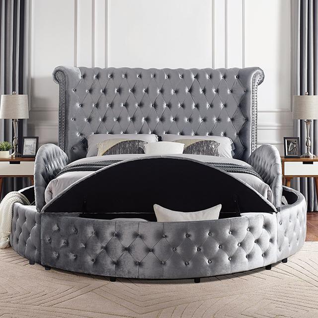 SANSOM E.King & Queen Bed, Black, Blue, & Grey - Time 2 Sleep (West Covina, CA)