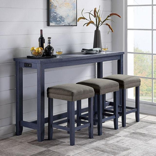 CAERLEON 4 Pc. Counter Ht. Table Set, Blue - Time 2 Sleep (West Covina, CA)