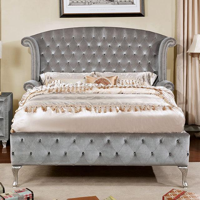 Alzir Gray & Black Queen & E.King Bed - Time 2 Sleep (West Covina, CA)