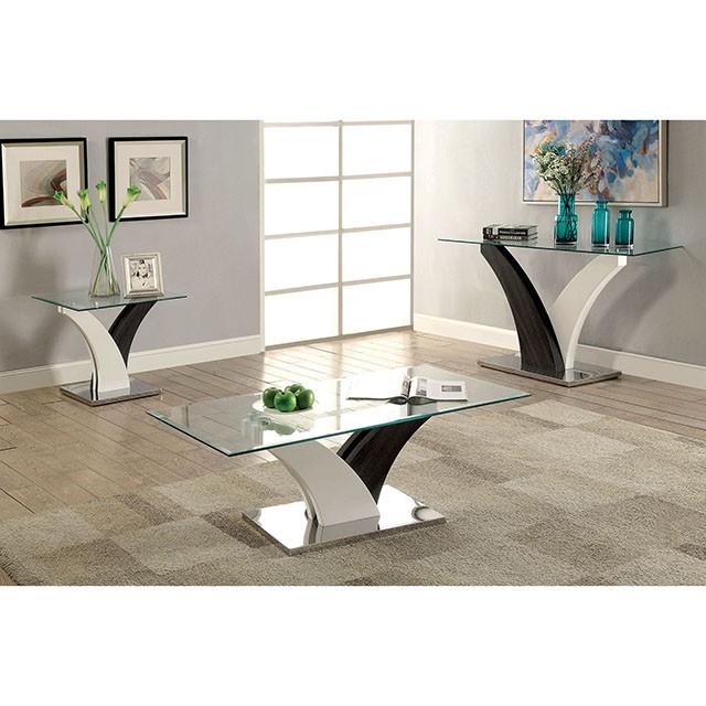 SLOANE White/Dark Gray/Chrome Sofa Table - Time 2 Sleep (West Covina, CA)