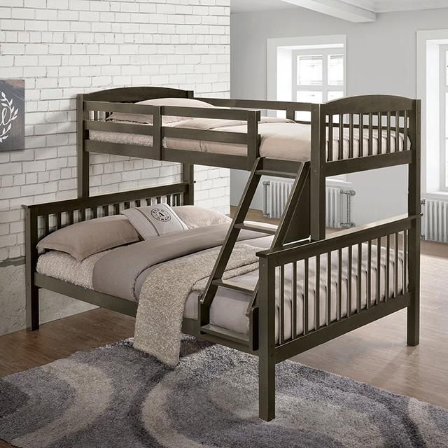 Brookings Twin/Full Bunk Bed White, Brown & Black - Time 2 Sleep (West Covina, CA)