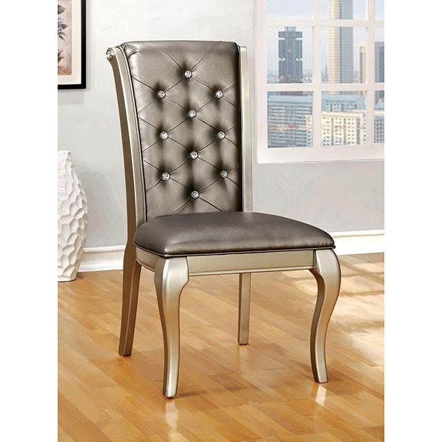 AMINA Champagne Side Chair (2/CTN) - Time 2 Sleep (West Covina, CA)