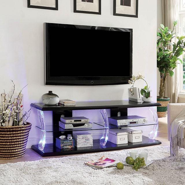 Ernst Black/Clear 60" TV Stand - Time 2 Sleep (West Covina, CA)