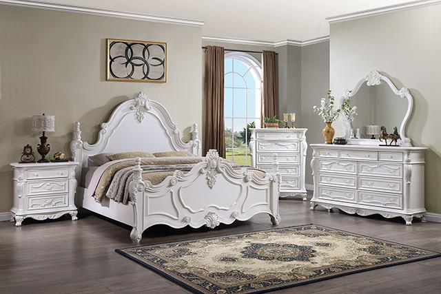 Francione E.King & Queen Bed White & Chrome - Time 2 Sleep (West Covina, CA)