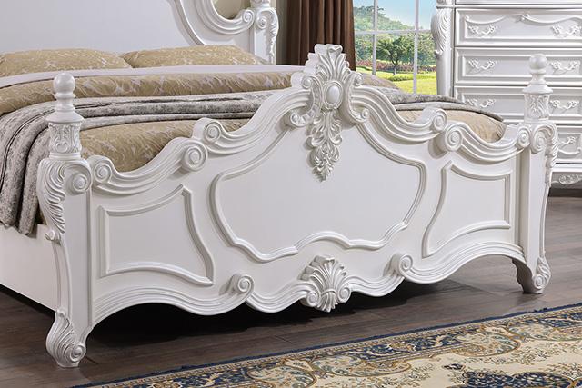 Francione E.King & Queen Bed White & Chrome - Time 2 Sleep (West Covina, CA)