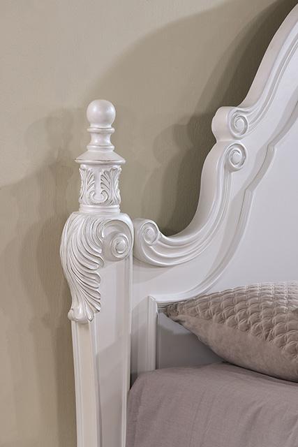 Francione E.King & Queen Bed White & Chrome - Time 2 Sleep (West Covina, CA)
