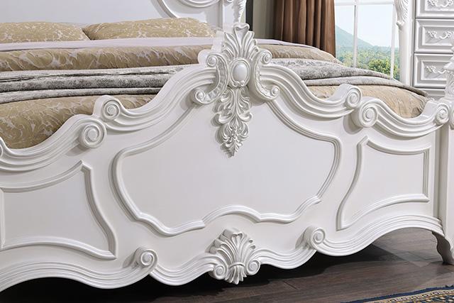 Francione E.King & Queen Bed White & Chrome - Time 2 Sleep (West Covina, CA)