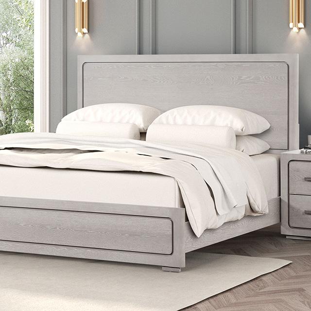Crowthorne E.King & Queen Bed Grey & White - Time 2 Sleep (West Covina, CA)