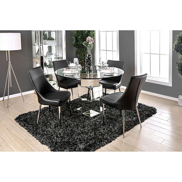 Izzy Silver/Black Side Chair, Black (2/CTN) - Time 2 Sleep (West Covina, CA)