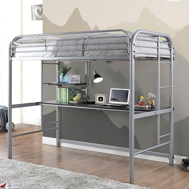 Opal Iii Black & Silver Twin Loft Bed - Time 2 Sleep (West Covina, CA)
