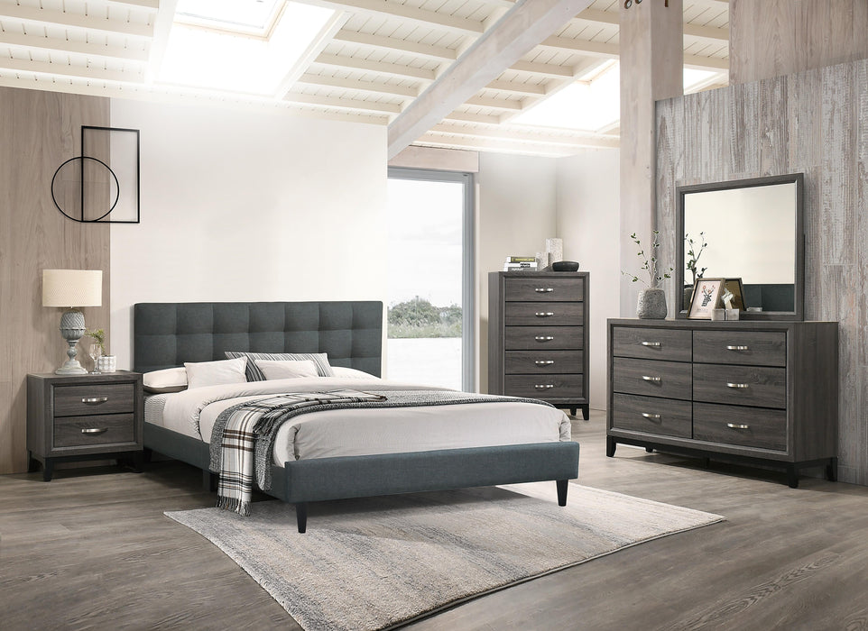 Chyuan Full Bed/Charcoal Fabric in Charcoal/Espresso - Time 2 Sleep (West Covina, CA)