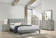 Chyuan Queen Bed/Grey Fabric in Light Grey/Espresso - Time 2 Sleep (West Covina, CA)