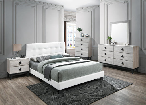 Chyuan Queen Bed/White Pu in White / Black - Time 2 Sleep (West Covina, CA)
