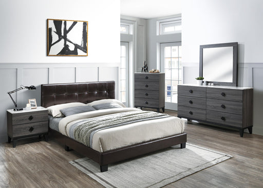 Chyuan Queen Bed/Brown Pu in Brown / Black - Time 2 Sleep (West Covina, CA)