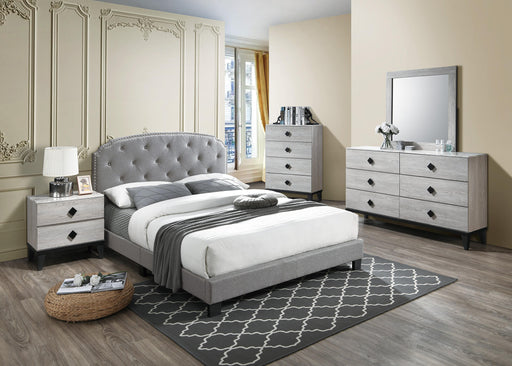 Chyuan Queen Bed/Light Grey Burplap in Light Grey / Black - Time 2 Sleep (West Covina, CA)