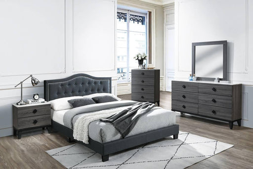 Chyuan Queen Bed/Charcoal Burplap in Charcoal / Black - Time 2 Sleep (West Covina, CA)
