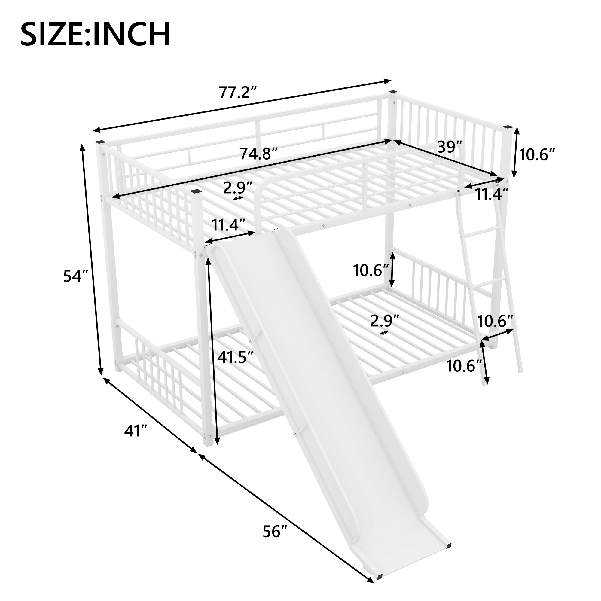 Metal Bunk Bed With Slide