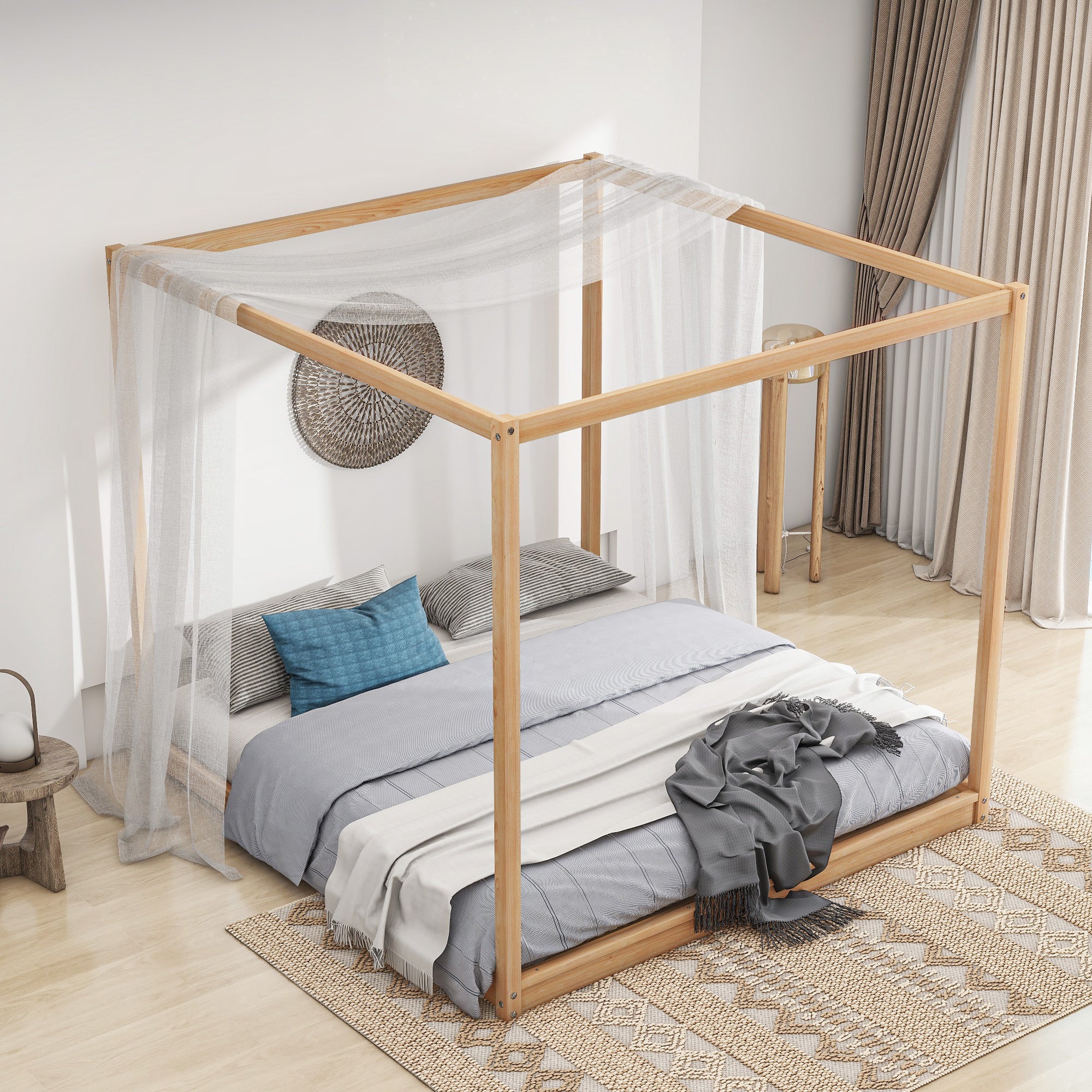 King Size Canopy Platform Bed