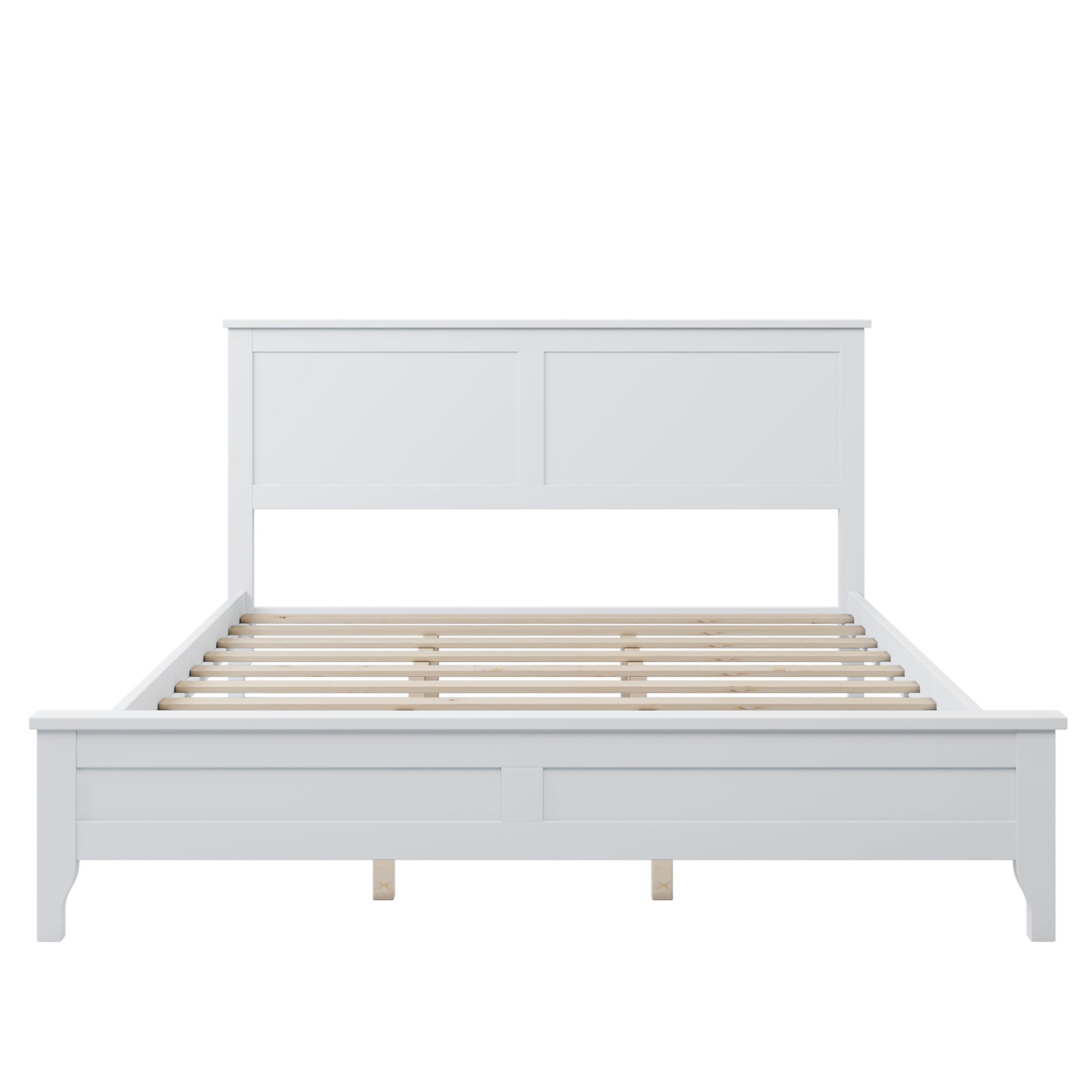 Modern White Queen Platform Bed 