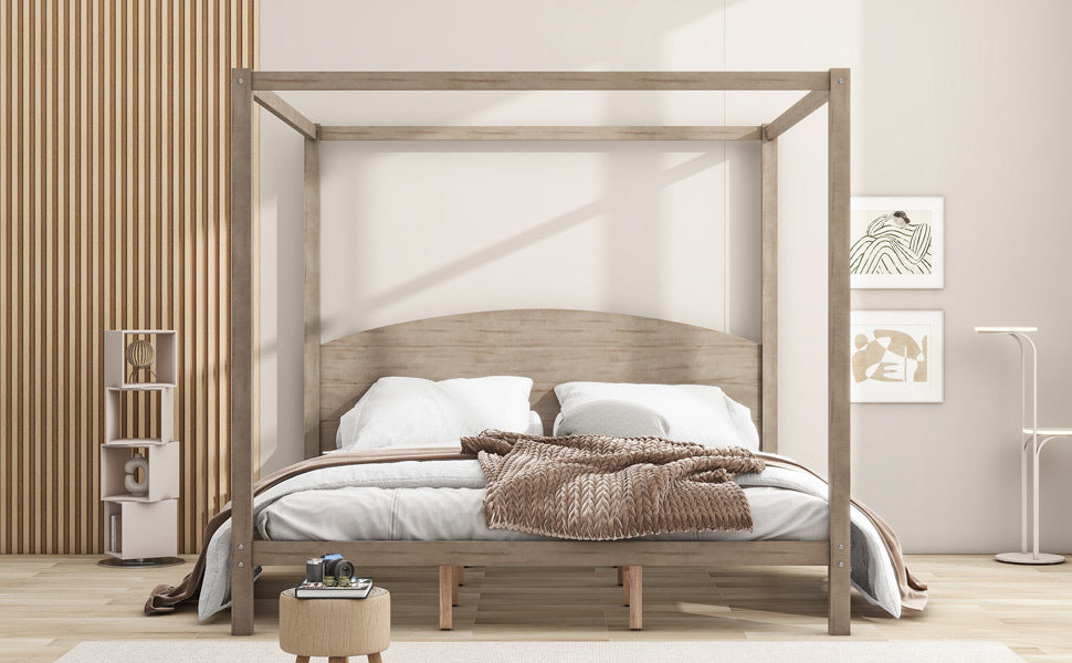 King Size Canopy Platform Bed 