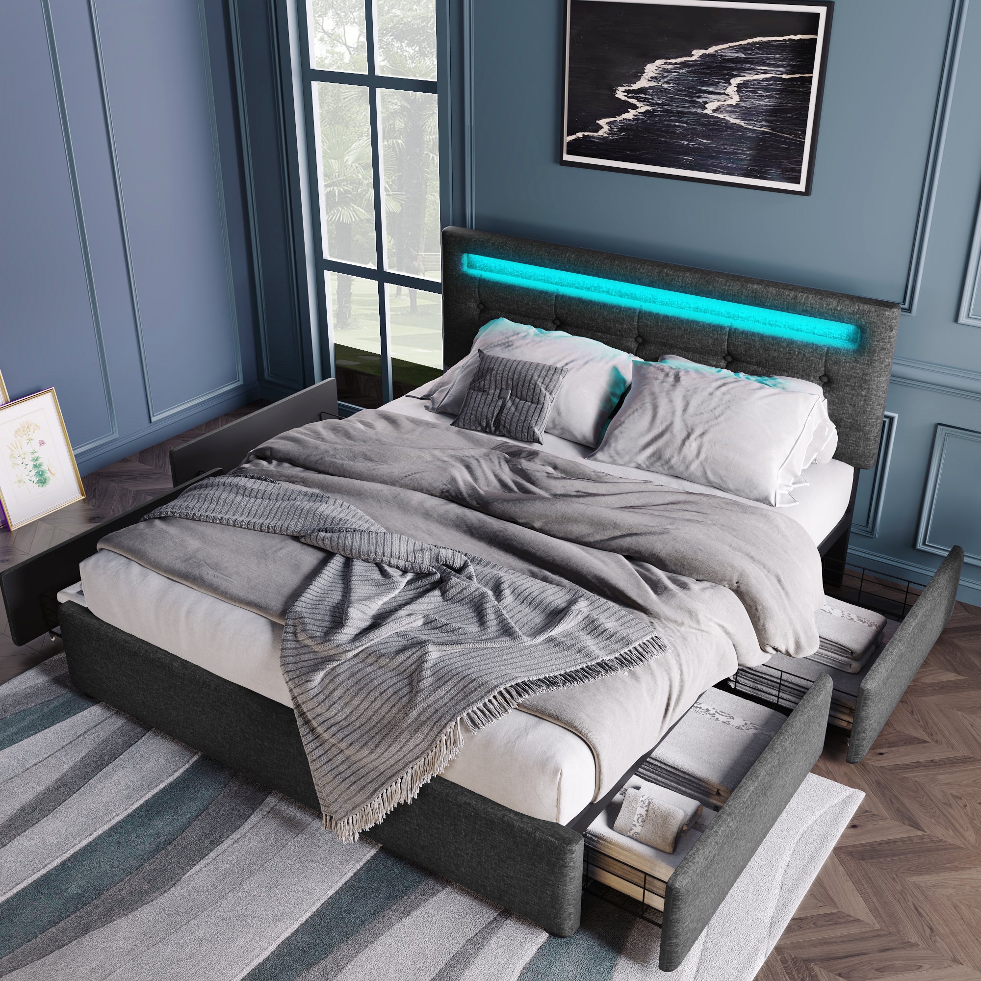 Queen Led Bed Frame