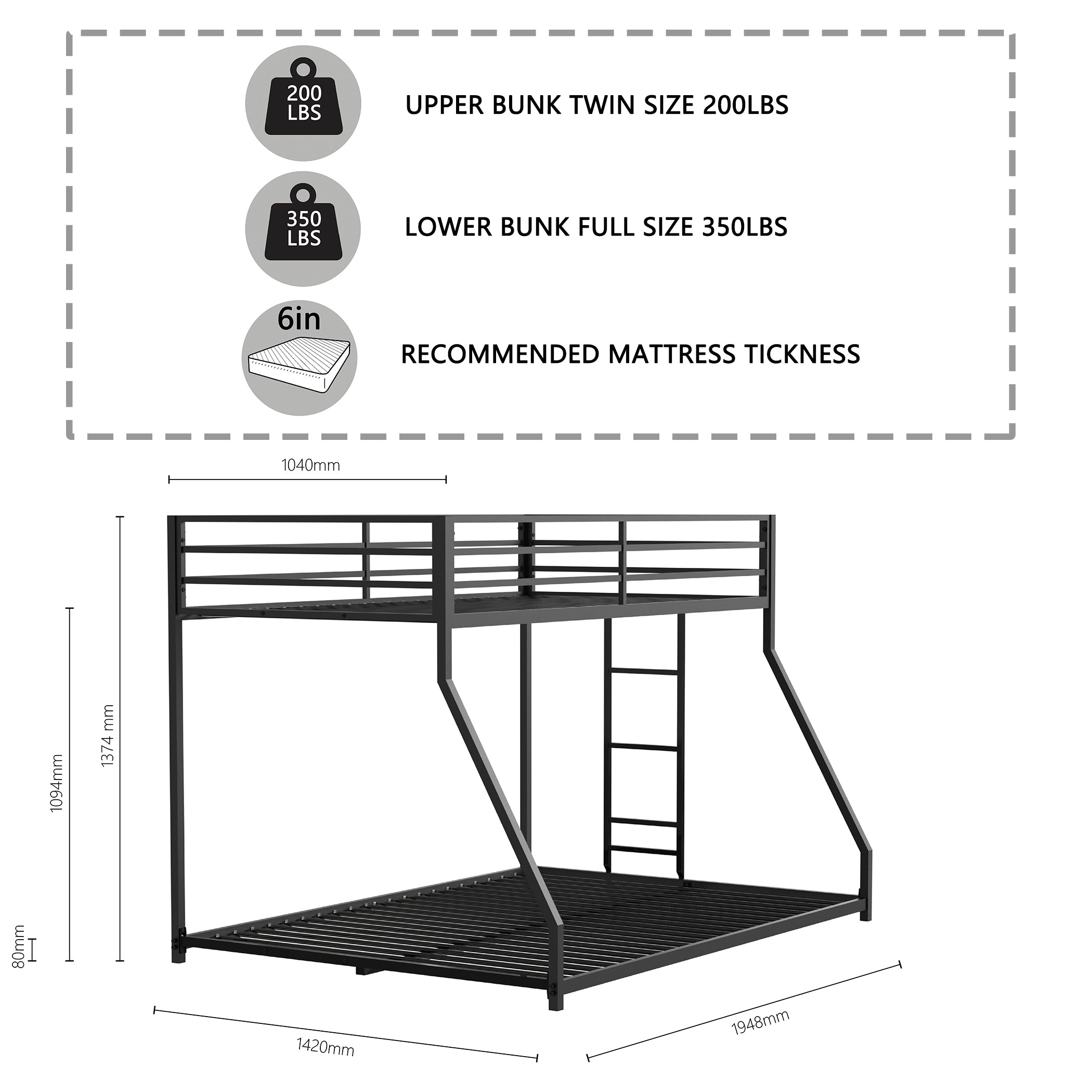 Adam Twin Over Full Bunk