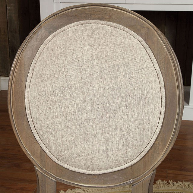 Kathryn Rustic Dark Oak/Beige Side Chair (2/CTN) - Time 2 Sleep (West Covina, CA)