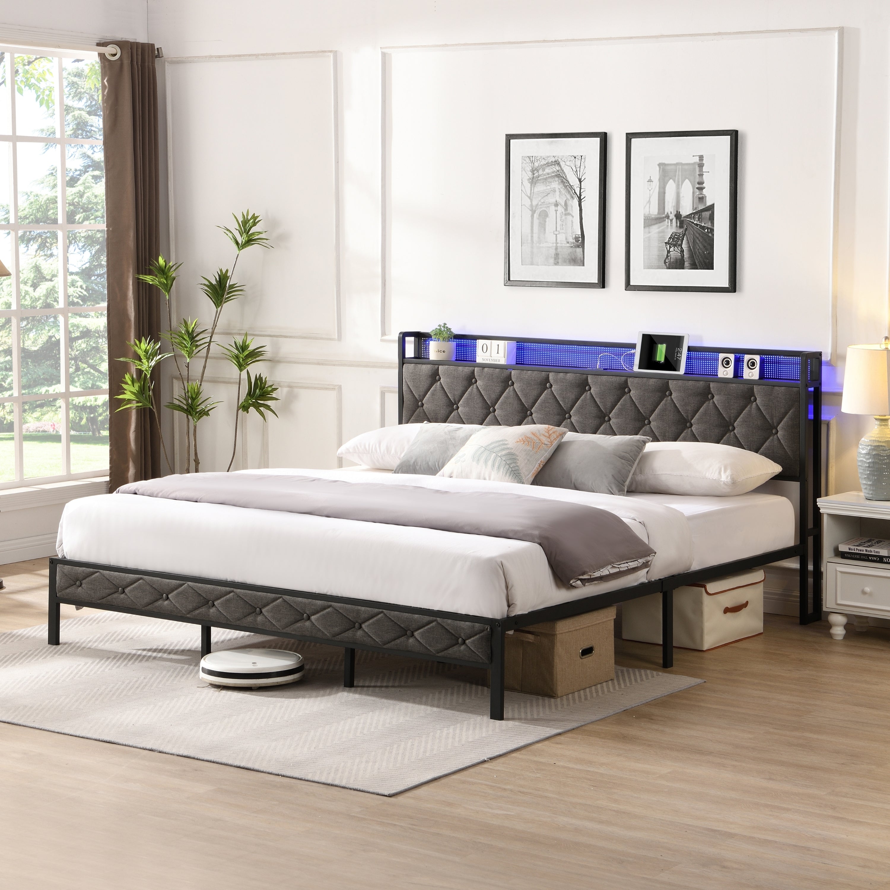 King Size Platform Bed Frame 