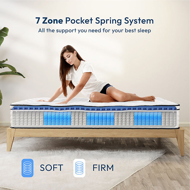 Salvia 12" Full Hybrid Pocket Coil Mattress - Time 2 Sleep (West Covina, CA)