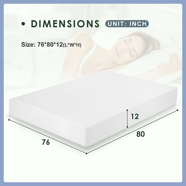 Artemisia 12" Memory Foam Mattress Full, Queen, Eastren King, & Cal.King - Time 2 Sleep (West Covina, CA)