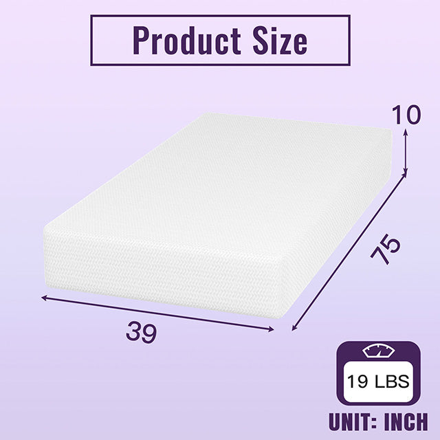 Nasturtium 10" Twin Bamboo Charcoal Infused Memory Foam - Time 2 Sleep (West Covina, CA)