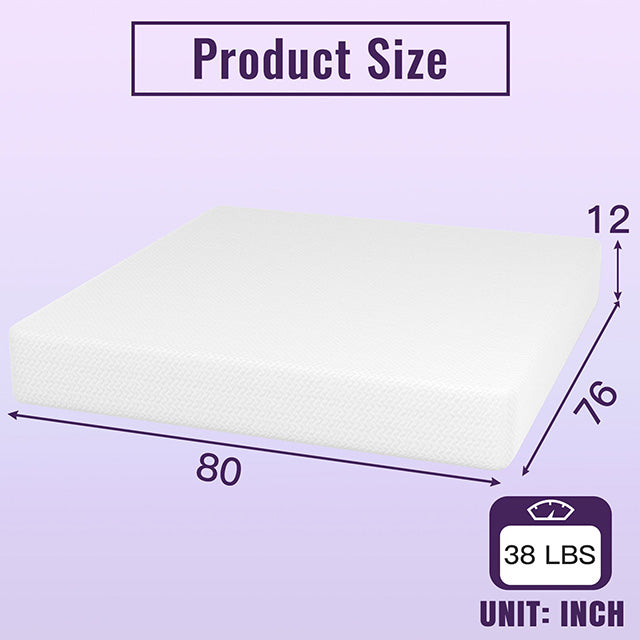 Nasturtium 12" E.King Bamboo Charcoal Infused Memory Foam - Time 2 Sleep (West Covina, CA)