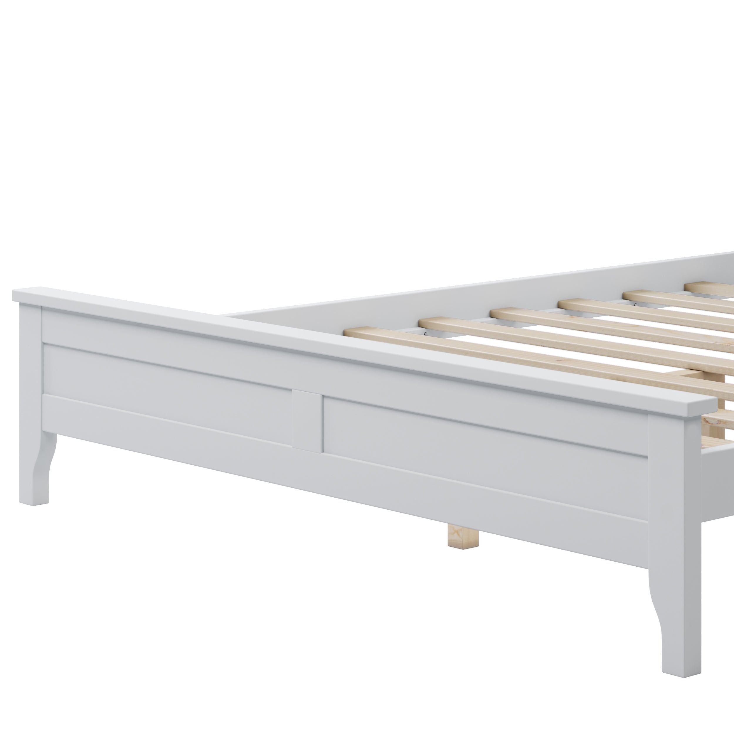 White Solid Platform Bed 