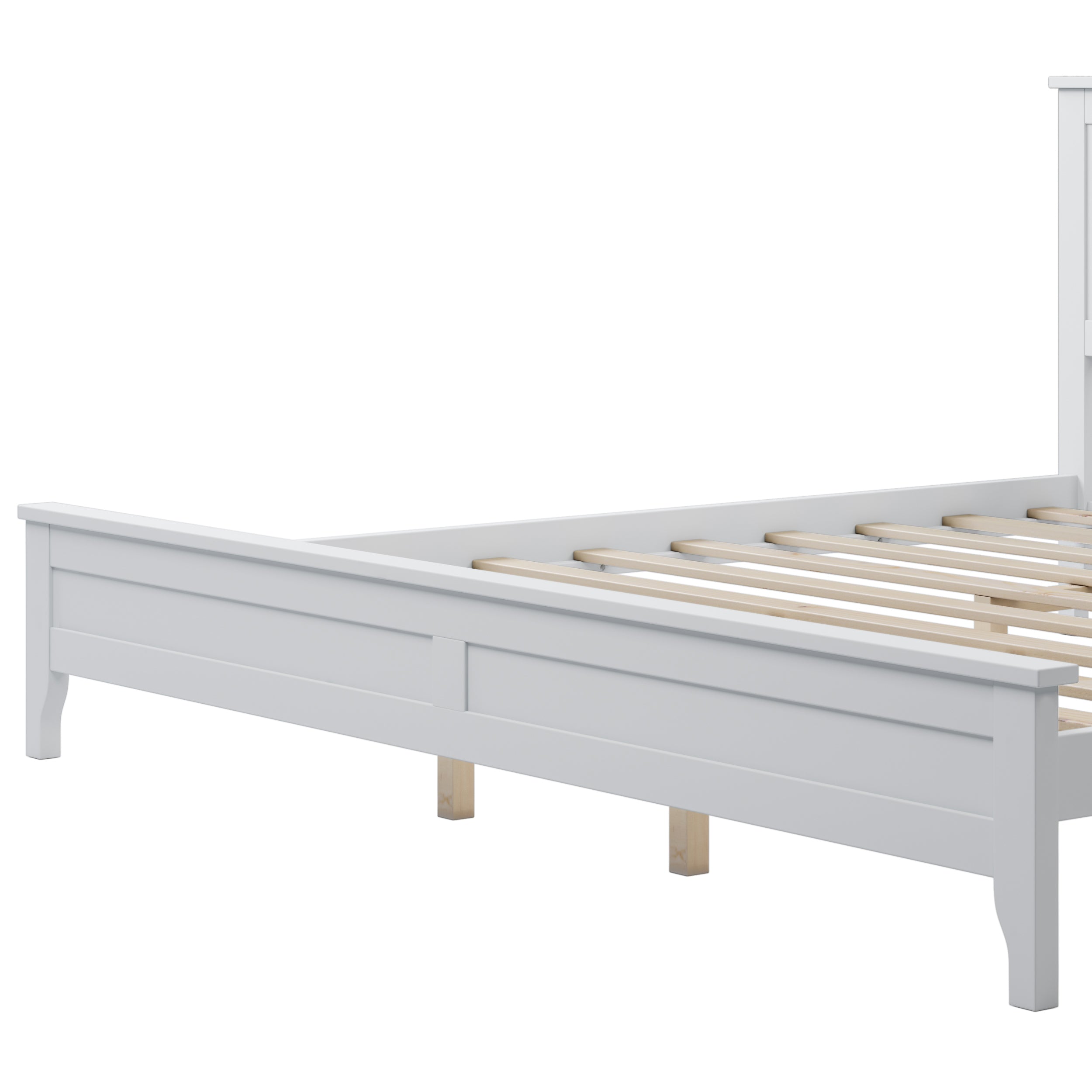 Modern White King Platform Bed