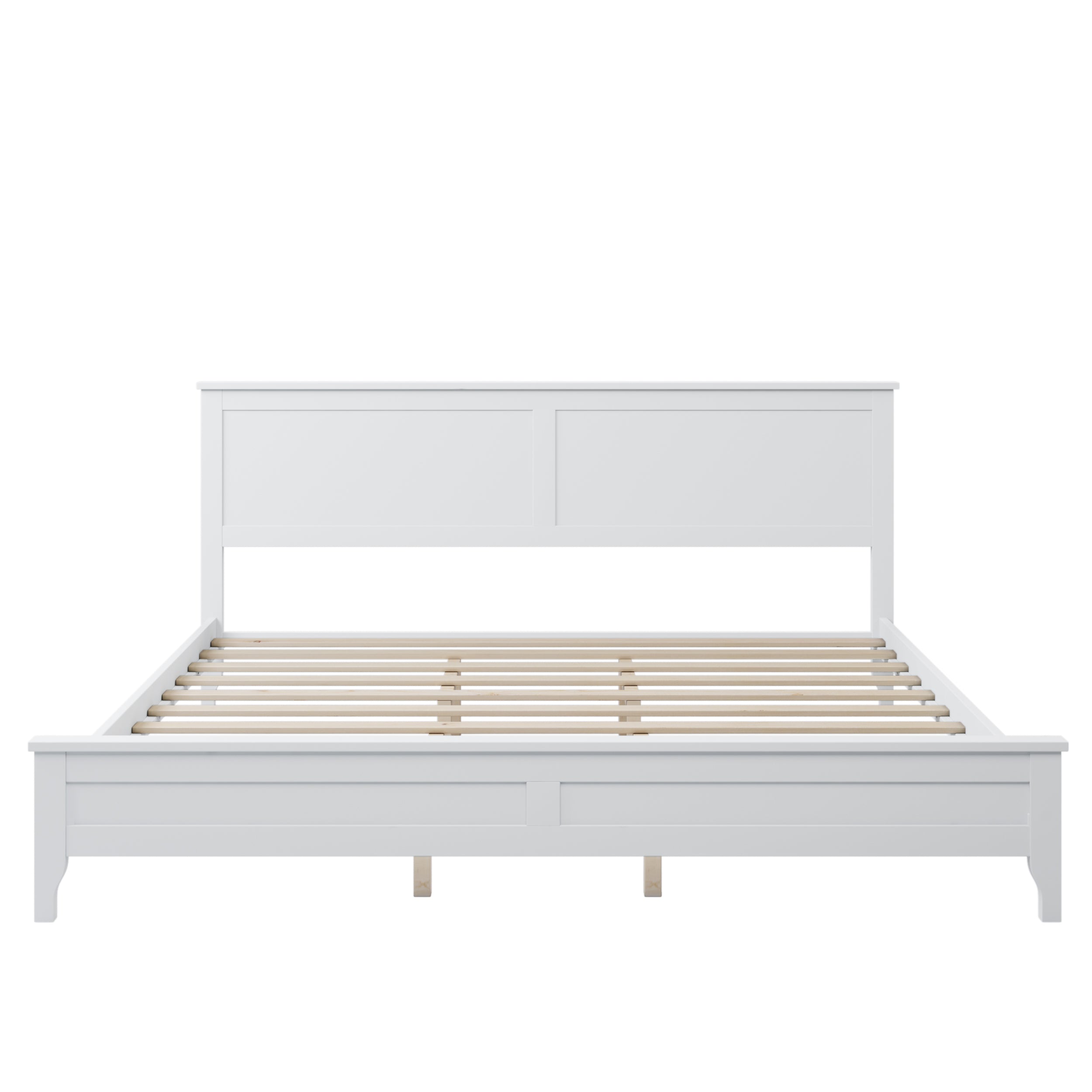 Modern White King Platform Bed