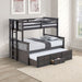 University Twin/Full Bunk Bed Grey, Walnut, & White - Time 2 Sleep (West Covina, CA)
