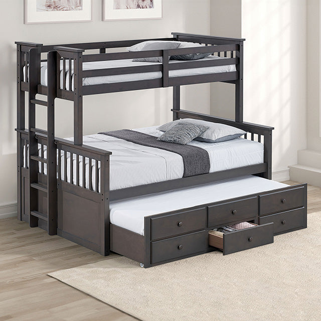 University Twin/Full Bunk Bed Grey, Walnut, & White - Time 2 Sleep (West Covina, CA)