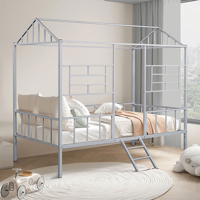 Rhonda Twin Loft Bed White, Silver, & Black - Time 2 Sleep (West Covina, CA)