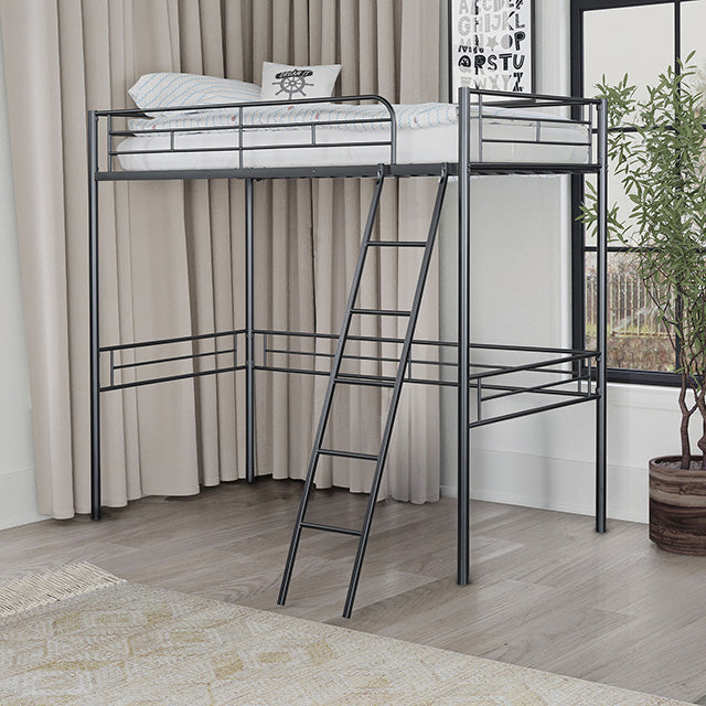 Myles Twin Loft Bed White, Silver & Black - Time 2 Sleep (West Covina, CA)
