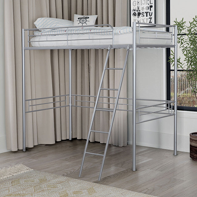 Myles Twin Loft Bed White, Silver & Black - Time 2 Sleep (West Covina, CA)