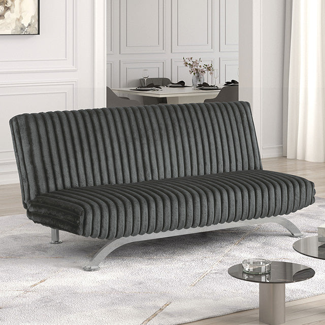 Villeneuve Futon Sofa Bed Black, Pink, & Grey - Time 2 Sleep (West Covina, CA)