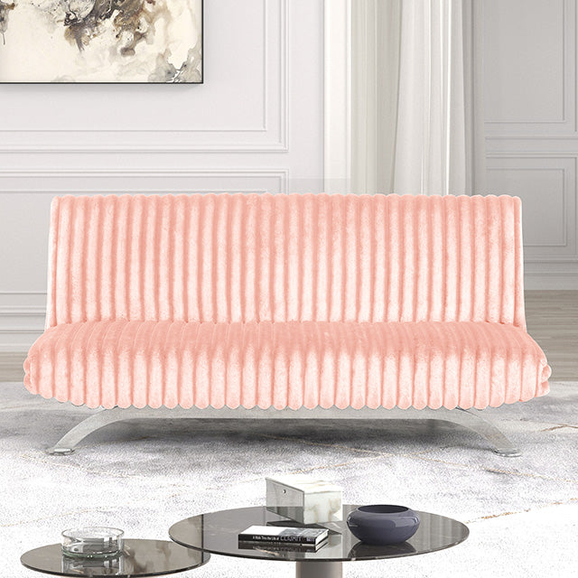 Villeneuve Futon Sofa Bed Black, Pink, & Grey - Time 2 Sleep (West Covina, CA)