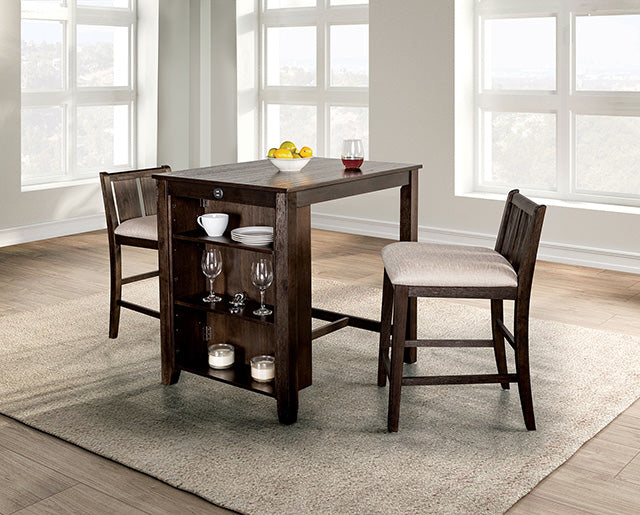 Lescles 3 Pc Counter Ht Set (1 Table + 2 Chairs) - Time 2 Sleep (West Covina, CA)