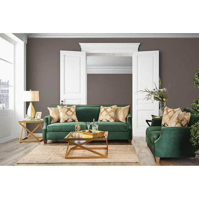 VERDANTE Emerald Green/Gold Sofa - Time 2 Sleep (West Covina, CA)