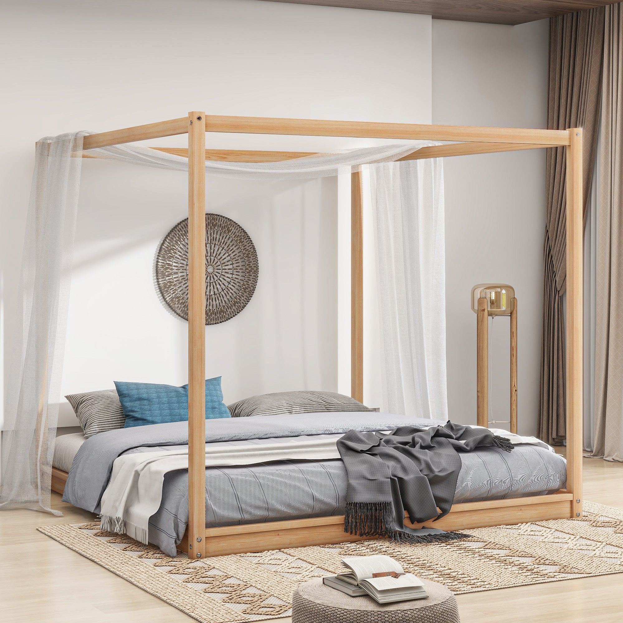 King Size Canopy Platform Bed