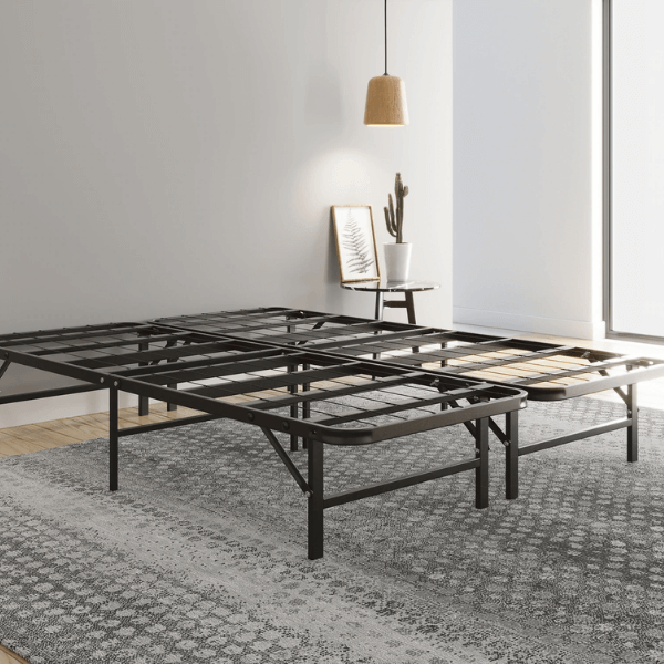 Product description Keep your mattress supported while maximizing your under bed storage. This frame is lightweight, durable and easy to assemble. -14" frame with sleek design for maximum storage -Convenient